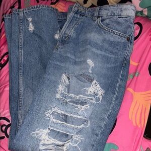 Distressed Blue Boyfriend Jeans